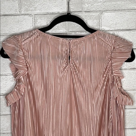 BB Dakota Cold Shoulder Pink Ruffle Blouse - Picture 11 of 14